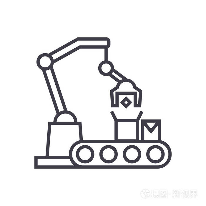 工業機器人標志 矢量線繪制的創新與美學